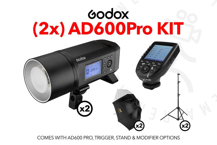 (2x) Godox AD600 Pro Photography Strobe/Flash Kit w/ trigger & modifiers!