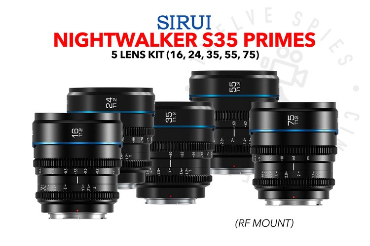 5 Lens Sirui Night Walker T1.2 S35 Cine Set (RF) | 16, 24, 35, 55, 75