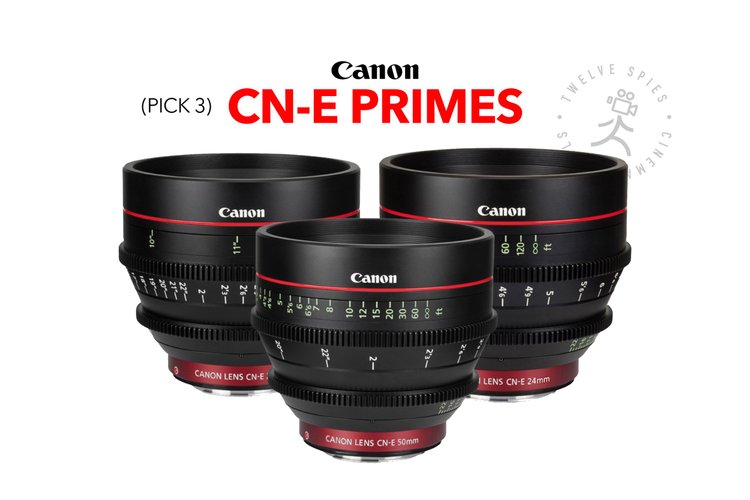Canon CN-E Cinema Prime Set (PICK 3) w/ circular IRND filter set