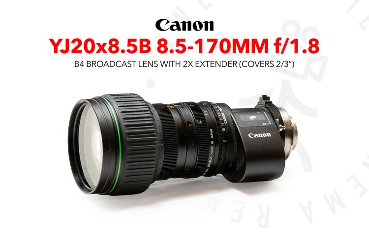 Canon YJ20 8.5-170mm f/1.8 Broadcast lens with 2X Expander (Crash Zoom lens)