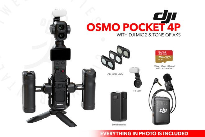 DJI Osmo Pocket 4P Kit with DJI Mic 2 & tons of AKS