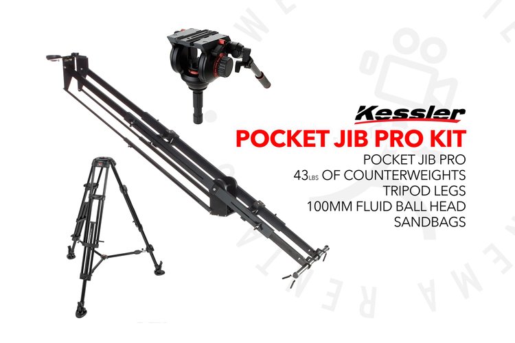 Kessler Pocket Jib Pro Kit with tripod, fluid head & counterweights