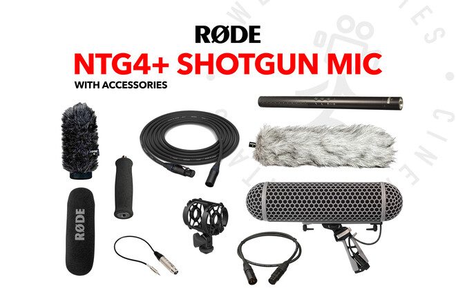 Rode NTG4+ Shotgun Microphone with accessories