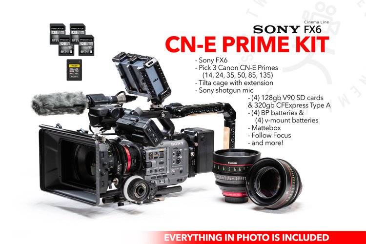 Sony FX6 Canon CN-E Prime Package | Lenses, media, batteries & tons of AKS!