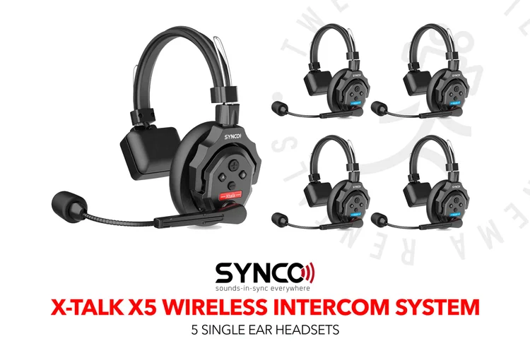 Synco X-Talk X5 Wireless Intercom System (5 single ear headsets)