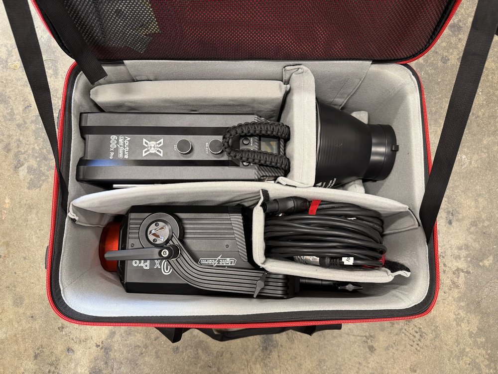 Aputure 600x Pro rental case contents