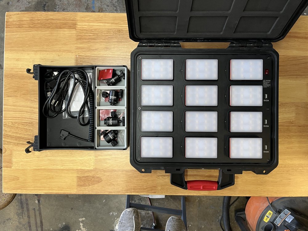 Aputure MC 12 Light Kit rental case contents