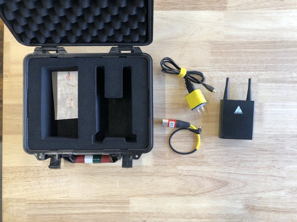 Astera Transmitter rental case contents