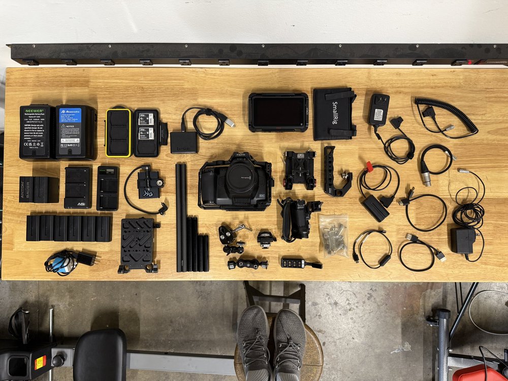 Blackmagic Pocket 6K Pro rental case contents